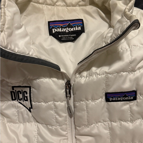 Patagonia White Quilted Down Vest with Logo - Picture 3 of 7
